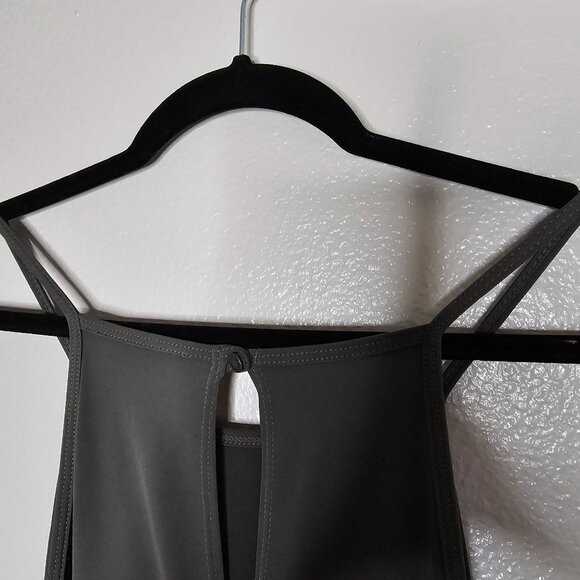 Lanston M Jumpsuit Green Halter Stretch Jersey Knit Resort Vacation Going Out - Picture 7 of 9